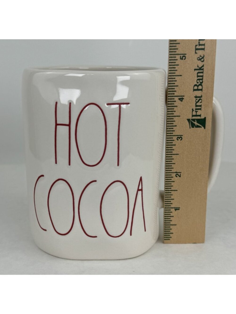 Rae Dunn Artisan Collection Hot Cocoa Mug 16 Oz White Ceramic Red Letters 4.5" - Picture 6 of 9